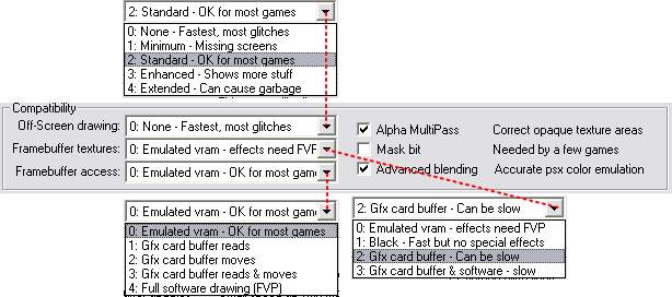 OpenGL/Compatibility設定